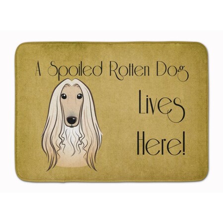 Carolines Treasures Afghan Hound Spoiled Dog Lives Here Machine Washable Memory Foam Mat BB1492RUG
